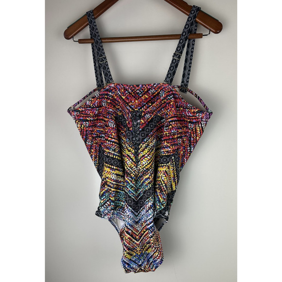 Swimsuits For All Macrame Underwire One Piece Swimsuit Cut Out Plus Size 18 - Picture 8 of 16